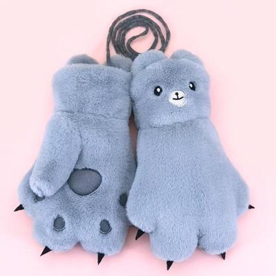 猫爪手套女生冬天可爱冬季高颜值毛茸茸保暖加绒加厚骑车开车防风