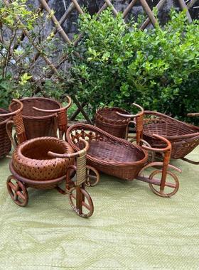 火锅店菜篮酒店油炸物手工竹编篮子凉菜盘子三轮推车蔬菜果盘餐具