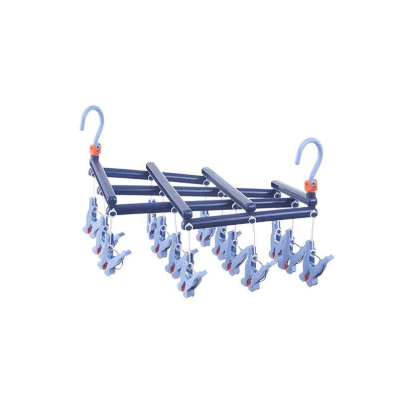 塑料多头折叠晾衣架秒收袜子夹防风多功能晾衣夹袜子晾衣架