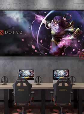 Dota2刀塔2挂画影魔火女剑圣电竞游戏主题网吧装饰画客厅书房壁画