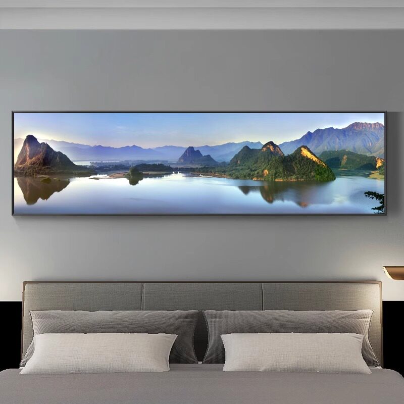 卧室床头装饰画大海横版宾馆酒店房间壁画山水风景现代简约挂画