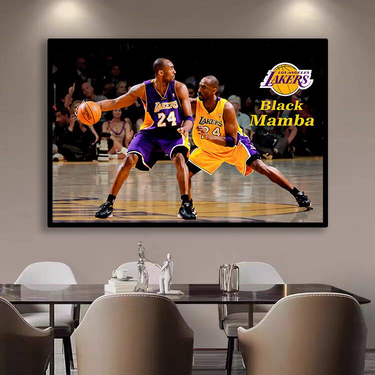 NBA篮球明星科比海报挂画客厅卧室装饰画体育彩票店运动健身壁画