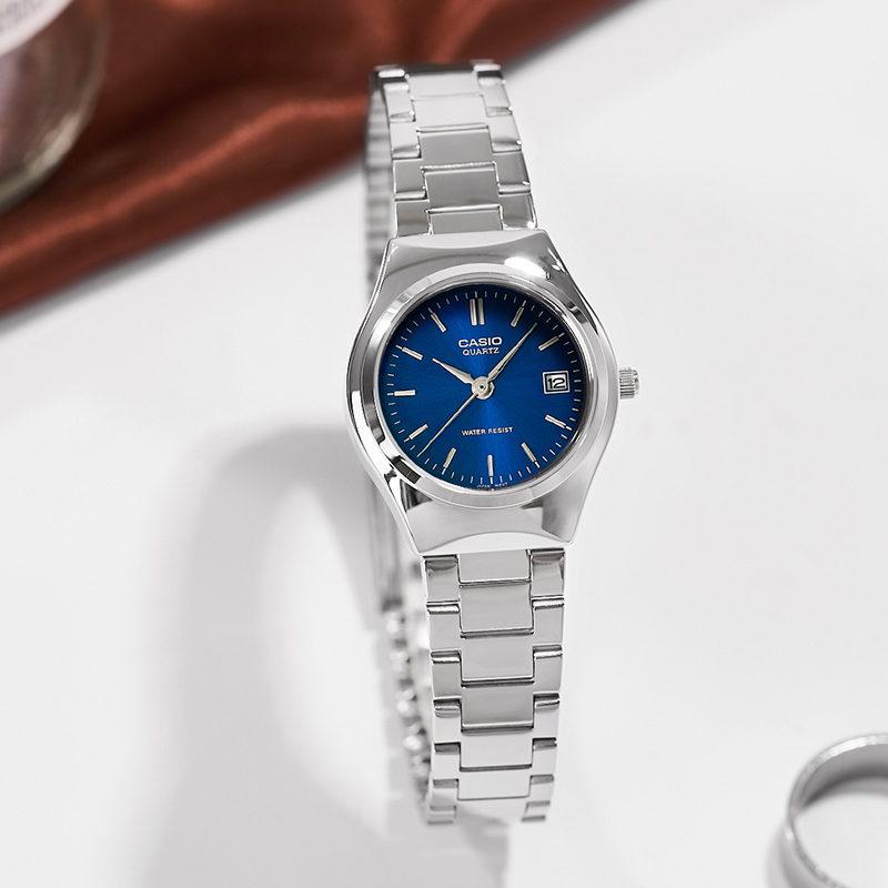 卡西欧手表女简约指针钢带石英防水手表LTP-1170A香港直邮