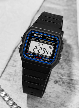 casio卡西欧手表男复古小方块大赢家同款运动手表f91w海外直邮