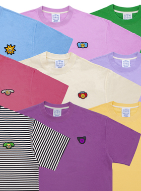 HEARTBECKON汉贝克原创设计大耳朵9色T恤立体刺绣情侣款圆领短袖