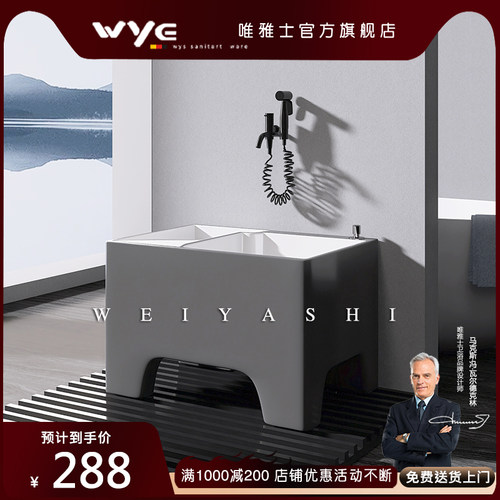 唯雅士拖把池搓衣板一体