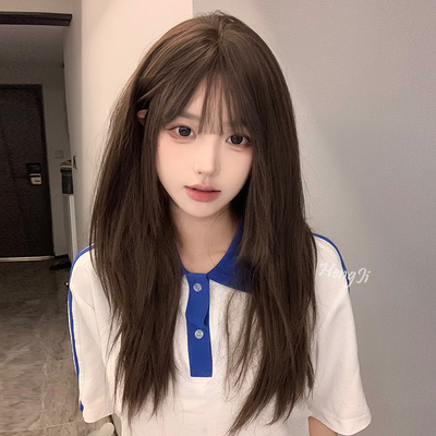 哼唧自然长发冷棕色韩式