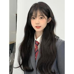 哼唧假发女长发大波浪长卷发lolita自然空气刘海假发全头套式 假发