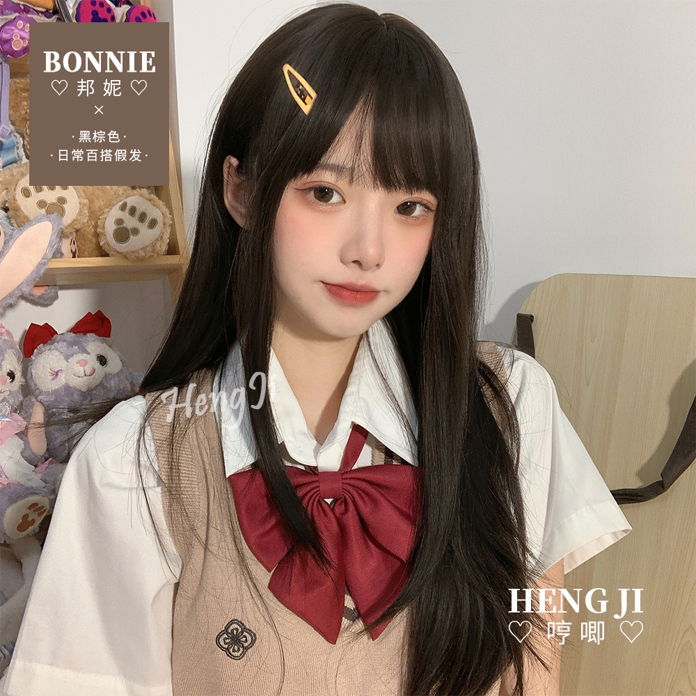 哼唧假发逼真高温哑光丝