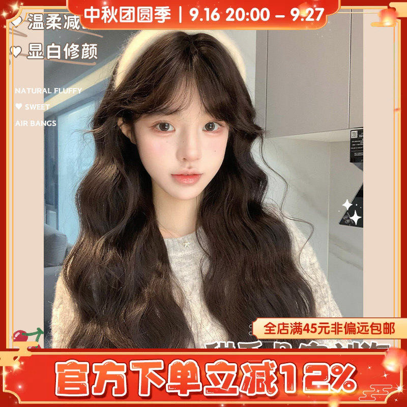 哼唧假发女日常自然几字刘海可爱羊毛卷lolita全头套式图片