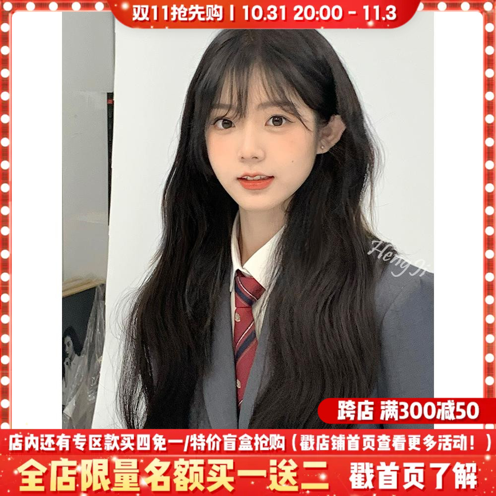 哼唧假发女长发大波浪长卷发lolita自然空气刘海假发全头套式假发