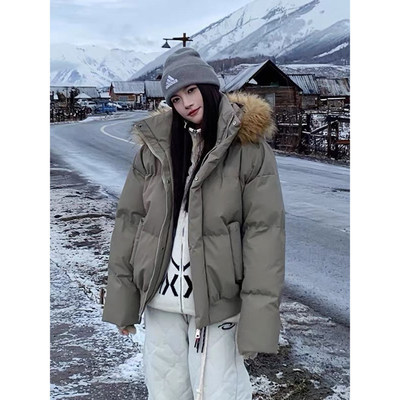 YUXIAN余闲bdls无界npc白糖玫瑰0123start加厚棉服可拆卸毛领外套