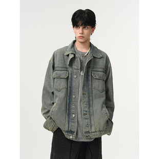 YUXIAN余闲港味潮人馆akiko秋子男装阿茶与阿古文艺复古牛仔外套