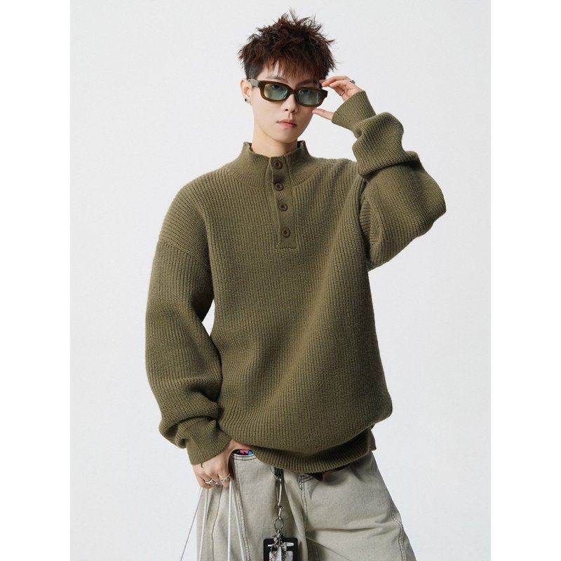 YUXIAN余闲東崛NOLOGO19STUDIO屌丝文艺男宽松休闲毛衣针织衫上衣