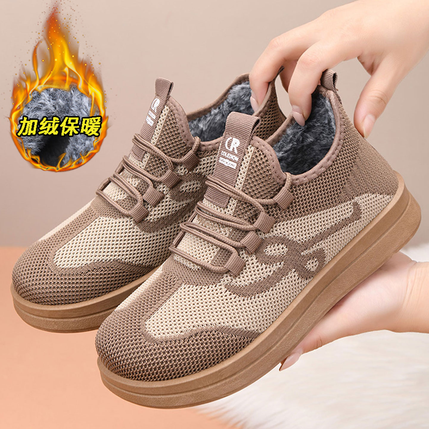 老北京棉鞋女冬季二棉鞋加绒中老年人妈妈鞋防滑软底保暖奶奶棉鞋