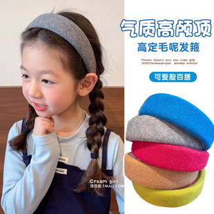 秋冬季女童宽边纯色发箍女孩束发发饰不勒头宝宝压发头箍儿童头饰