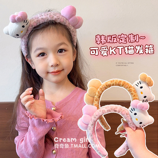 儿童可爱毛绒小猫发箍发饰2025新款 女孩发卡头箍女童洗脸拍照头饰