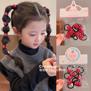 儿童新年发绳女孩扎辫子橡皮筋头绳过年发饰宝宝高弹力不伤发发圈
