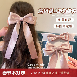 女童后脑勺粉色飘带蝴蝶结发夹宝宝公主发饰儿童高颜值头饰小女孩