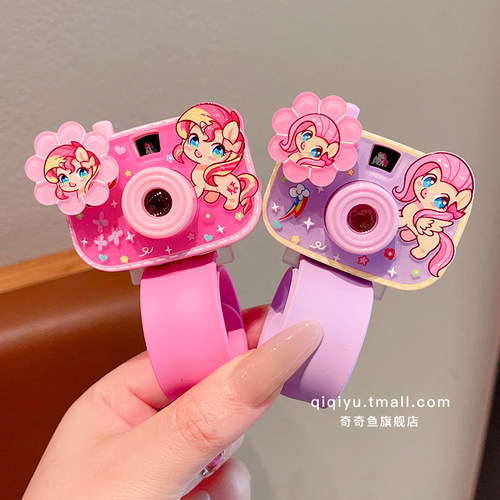 儿童啪啪圈手表投影仿真相机手环