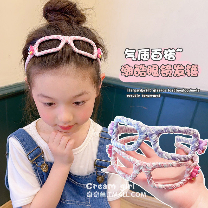 儿童眼镜框发箍女童2026新款整理碎发头箍女孩宝宝不勒头高级发卡 - 实物图