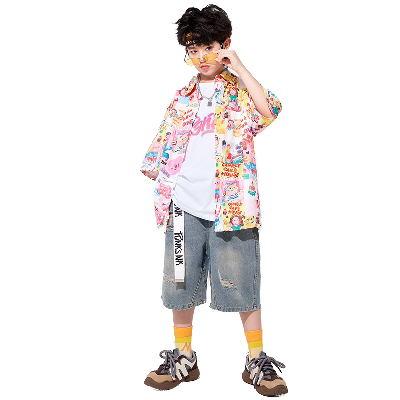 桔小贝男女童嘻哈爵士舞演出服