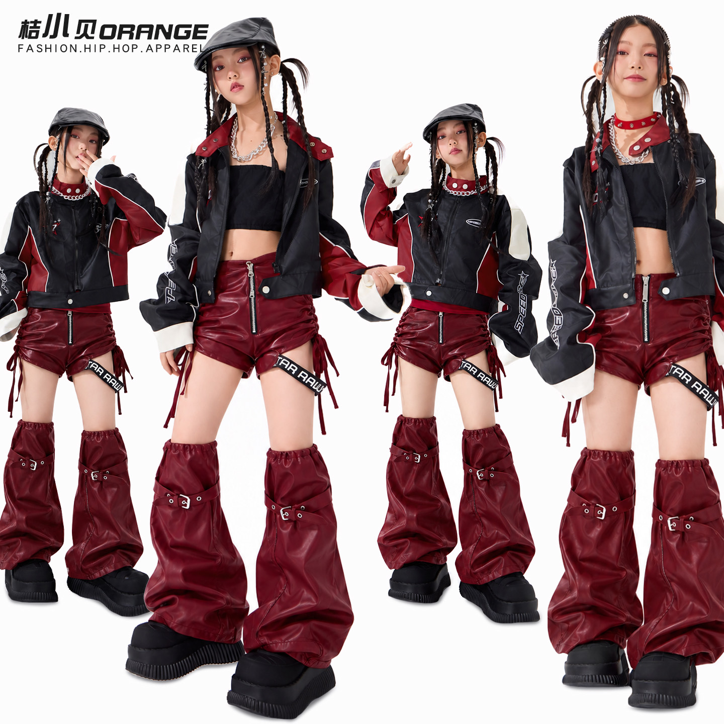 女童爵士舞演出服装女孩jazz套装