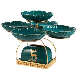 轻奢风家用水果盘高档糖果盘高端客厅茶几摆件零食摆放盘新款创意