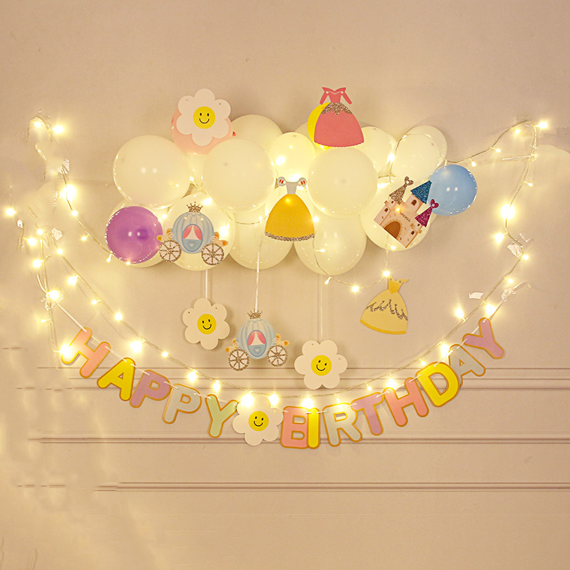 儿童生日卡特汽车拉旗男孩宝宝周岁派对布置装饰场景女孩生日布置