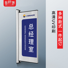 铝合金科室牌侧挂式单双面UV科室牌公司办公室门牌总经理室财务处指示牌医院部门学校班级牌标识牌定制