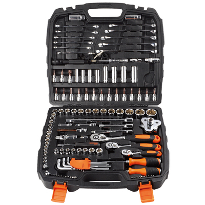 艾威博尔124件套筒棘轮扳手套装大飞/中飞/小飞全功能汽修工具组