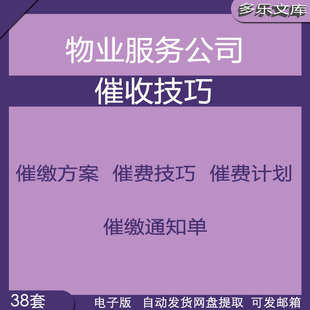 物业公司物业费催收催缴征收技巧方案实战案例经验总结催缴通知单