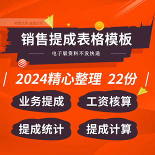 企业公司员工销售人员提成管理奖金工资核算系统结算统计表格模板