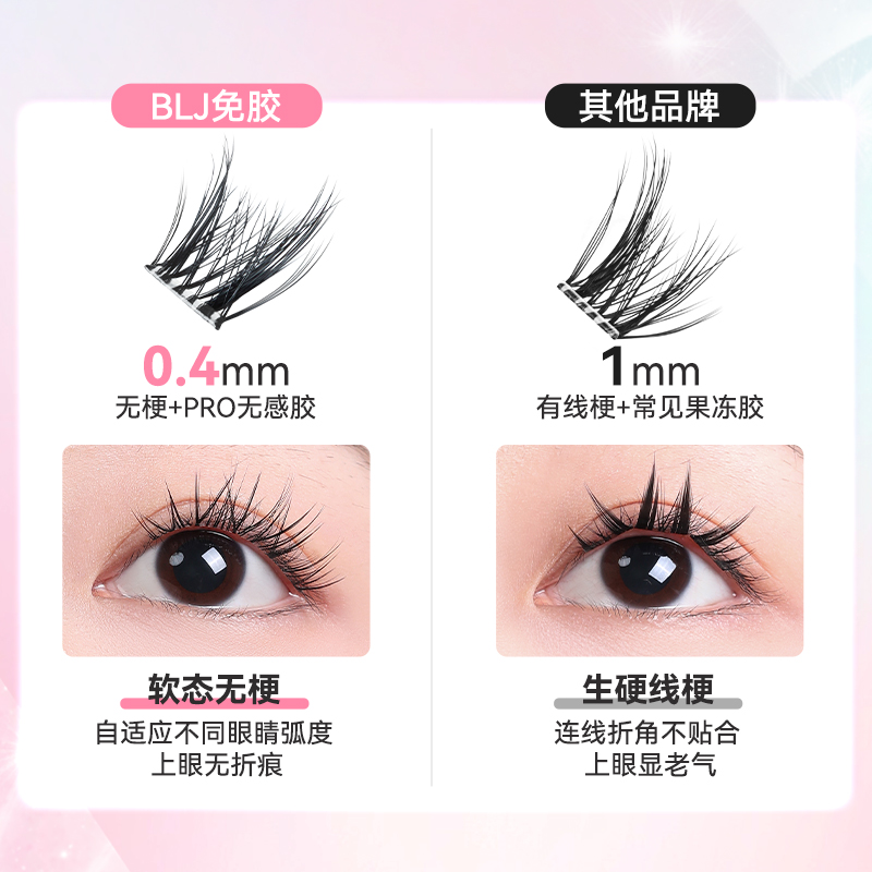 BLJ/标记自粘免胶假q睫毛女自然仿真升级狐系眼睫毛婴儿弯漫画眼