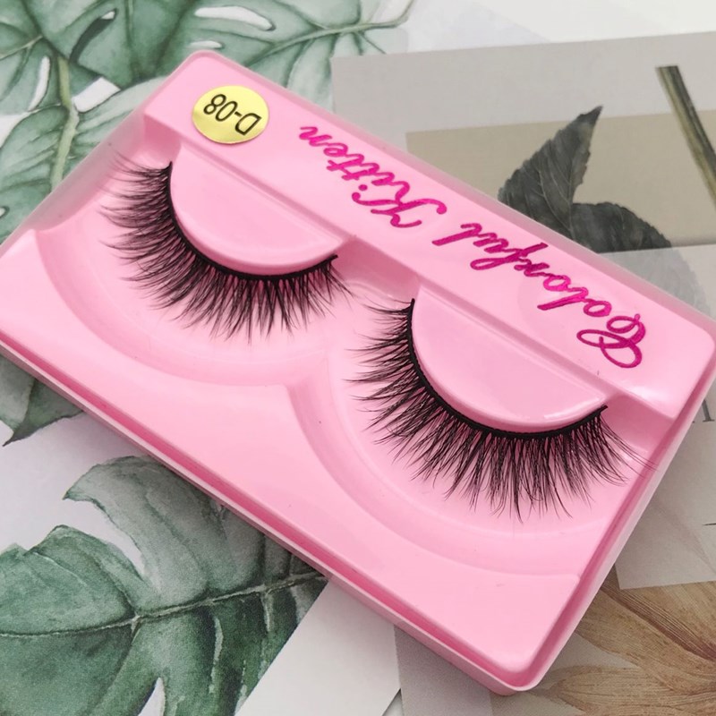 新品3D女假睫毛10对送胶u水自然交叉浓密柔软仿真眼尾拉长新娘影