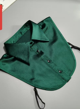假领子新款四季装百搭款学院风方领假衣领绿色衣领春秋冬时尚假领