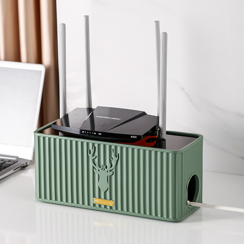 理线盒创意桌面插排收纳盒大号路由器电线电视柜遮挡装饰盒置物架