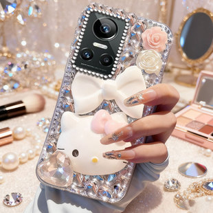 女款 11本命年12 V11S保护套V11 全包GTNeo2新年款 马年满钻上档次适用realme真我GTNeo3手机壳高级感GT2镶钻13