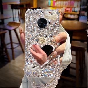 奢华水钻镜子适用vivoNEX3手机壳全包Y35+镶钻NEX3S高级感X23幻彩版/2026年X21后置指纹保护套y52s防摔Y53s