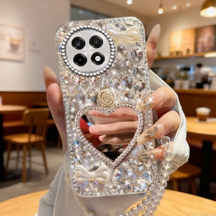 满钻奢华带镜子适用oneplus1+一加ace5手机壳镶钻13全包8Pro高端9小众12新品Ace网红8女款Ace2Pro水钻15