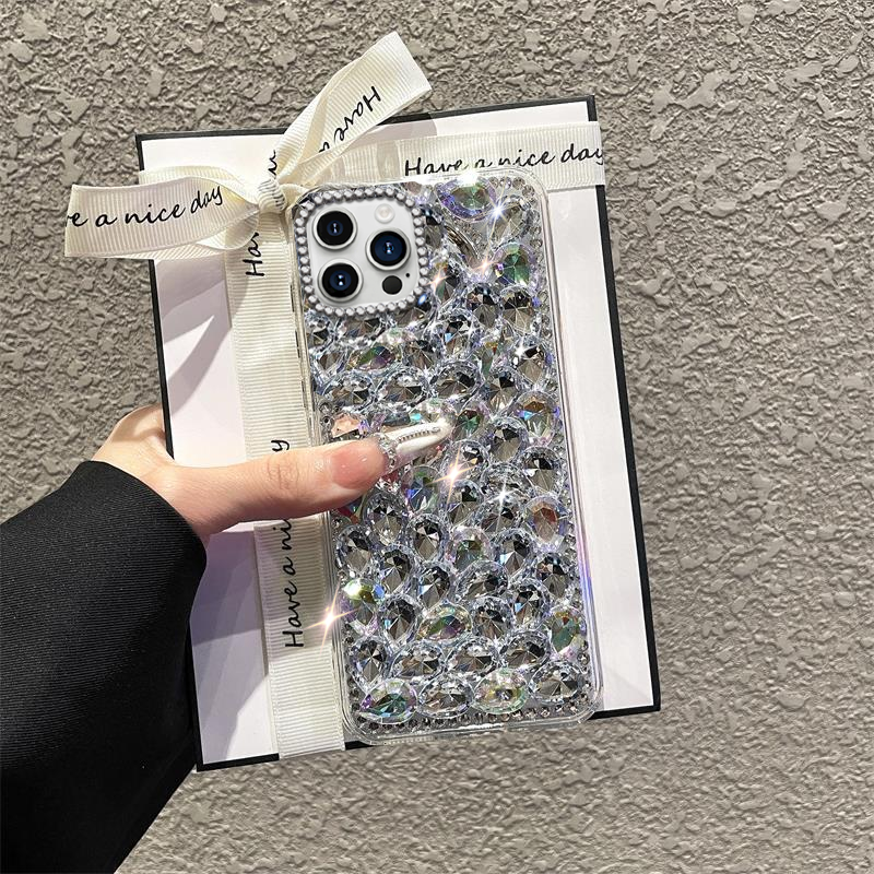简约高级感水钻适用苹果iPhone14ProMax手机壳镶钻SE(第二代)保护套13小众12Mini外壳6/2025年14网红15Pro