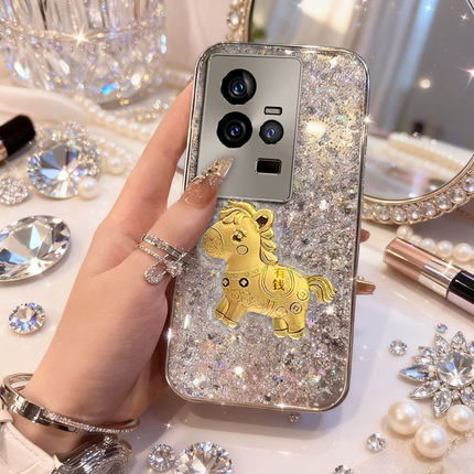 马年本命年高级爆闪适用iQOO11手机壳保护套10喜庆z7x情侣12外壳Z9Turbo全包Z5春节z10turbo防摔5新款7过年12