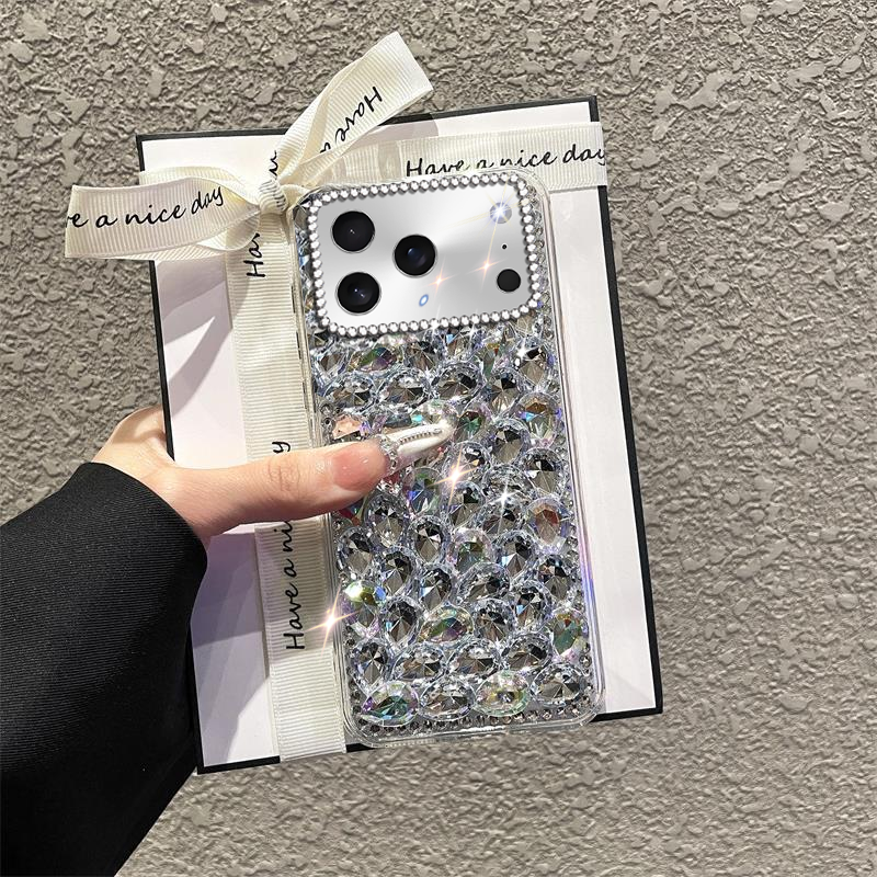 简约高级感水钻适用苹果iPhone17Promax手机壳全包13外壳14Pro镶钻6SPLus/2025年14Plus保护套8Plus防摔12Pro