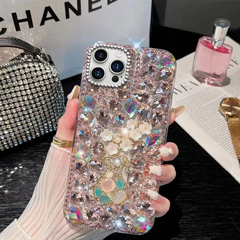 满钻花瓶水钻适用苹果iPhone16promax手机壳全包XR新品16/2025年7保护套15透明8Plus女款6s防摔15镶钻13小众