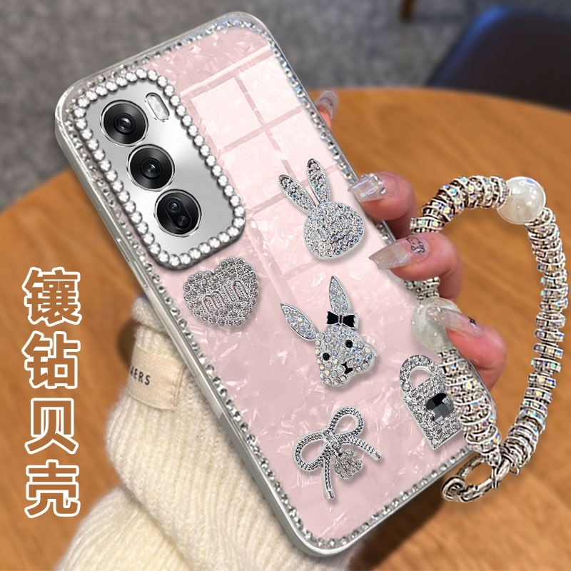 高级感电镀贝壳纹镶钻  不掉漆 不掉色