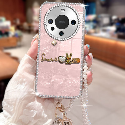 卡通贝壳斜跨适用华为Mate60手机壳外壳5女款x20se全包X70i高级感6/2025年7保护套50网红6pro防摔x30新款20