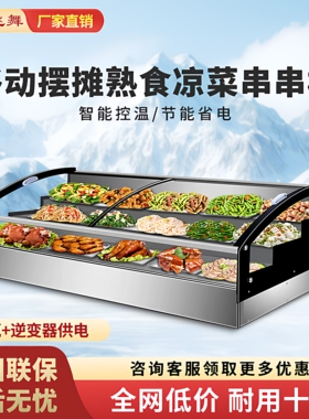 雪飞舞三层阶梯式冷藏保鲜展示柜夜市摆摊冰柜三轮车炸串烧烤冷柜