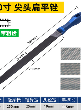 德国锉刀打磨工具马圈PFERD粗齿挫刀金属钢 进口扁平三角圆锉套装