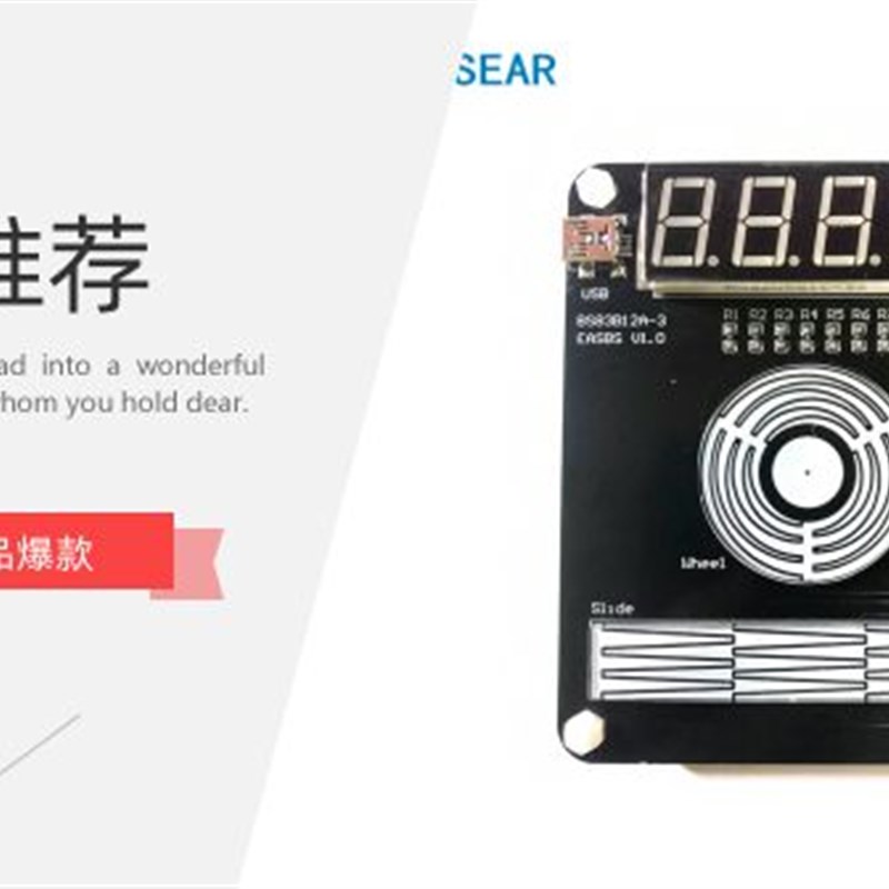 合泰单片机 触摸学习板 滑轮 滑条 评估板开发板  IIC BS83B12A-3图片