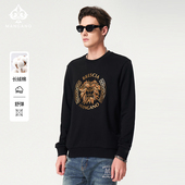 100%纯棉 曼加龙春秋新款 狮子头休闲圆领卫衣轻奢男士 长袖 T恤